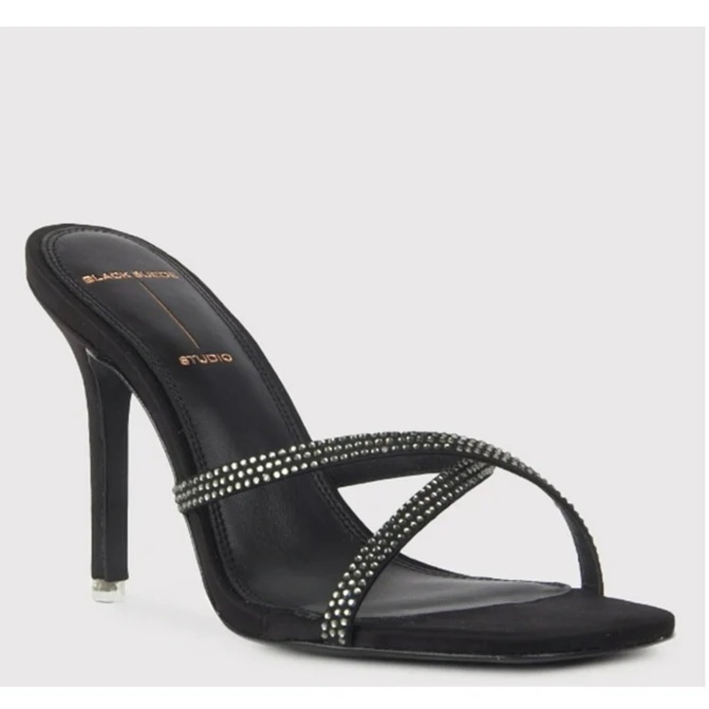 Black Suede Studio Women's Black Sandals